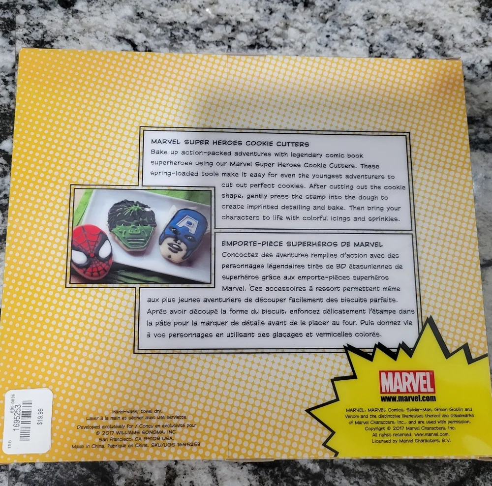 Williams Sonoma Marvel Comics Cookie Cutters Set